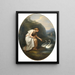 Immortalia, the nymph of immortality, receives nameplates from two swans - Angelica Kauffman — framed artwork on a wall