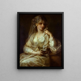 Portrait of a Lady in a Vestal - Angelica Kauffman — framed artwork on a wall