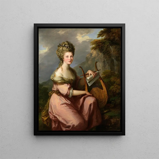 Portrait of Sarah Harrop Mrs. Bates as muse - Angelica Kauffman — framed artwork on a wall