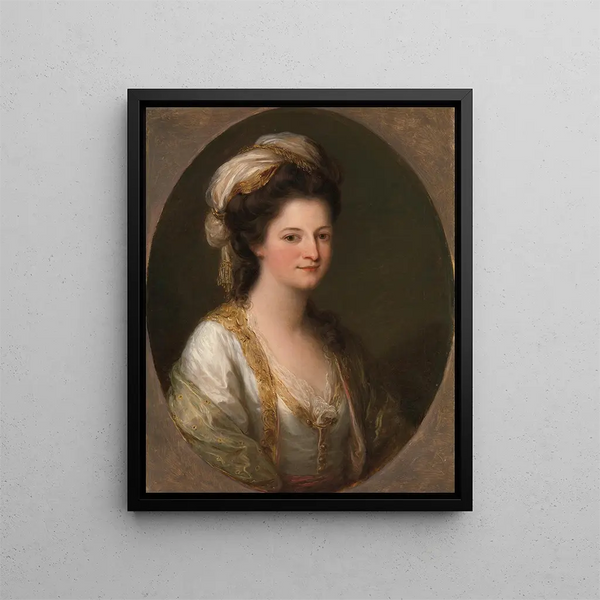 Portrait of a woman traditionally identified as Lady Hervey - Angelica Kauffman — framed artwork on a wall