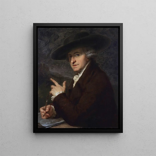 Portrait of her husband, the painter Antonio Zucchi - Angelica Kauffman — framed artwork on a wall