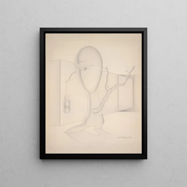 Tree and Wall - Angelika Hoerle — framed artwork on a wall