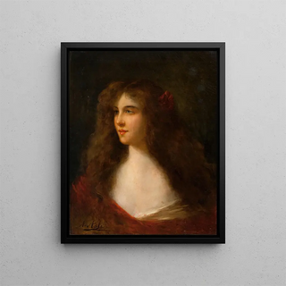 Portrait of a Girl - Angelo Asti — framed artwork on a wall