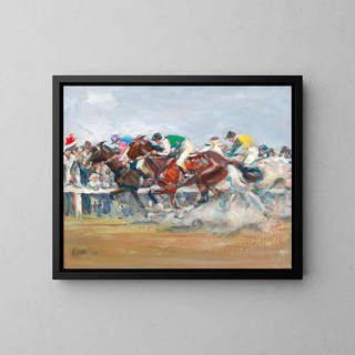 Horse Race - Angelo Jank — framed artwork on a wall