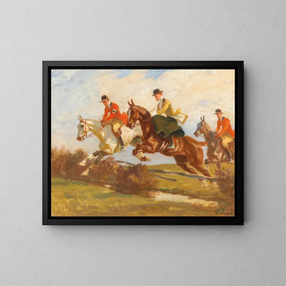 Cavalier au printemps - Angelo Jank — framed artwork on a wall