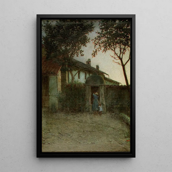 Dawn - Angelo Morbelli — framed artwork on a wall