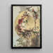 Straw hat with roses, carnations, and cornflowers - Angelo Rossi — framed artwork on a wall