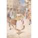 Reproduction of the painting Young woman with hat box - Angelo Trentin