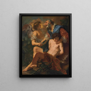 The Sacrifice of Isaac - Angelo Trevisani — framed artwork on a wall