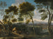 Landscape painting in italics with hunters shooting ducks - Angeluccio — artwork view
