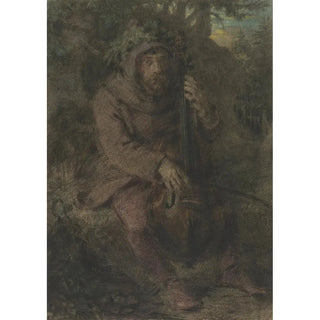 Gnome playing the cello in the forest - Angilbert Göbel — artwork view