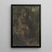 Gnome playing the cello in the forest - Angilbert Göbel — framed artwork on a wall