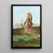 Woman with Jugs - Angiolo Tommasi — framed artwork on a wall
