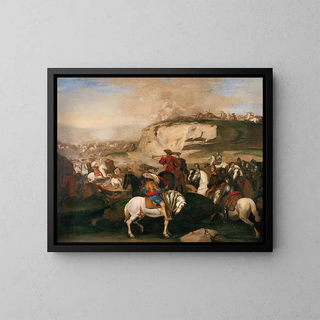 Battle Scene - Aniello Falcone — framed artwork on a wall