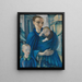 Blue Woman Painting - Anita Re — framed artwork on a wall
