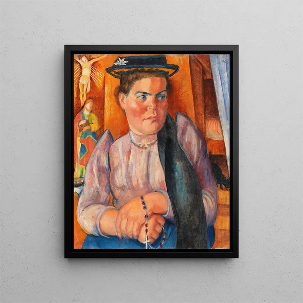Tyrolean Farmhouse Painting - Anita Re — framed artwork on a wall