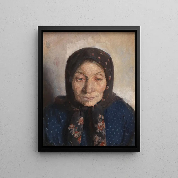 The Old Fisherman's Wife - Anna Ancher — framed artwork on a wall