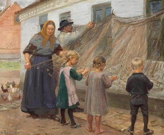 Les filets de pêche sont réparés - Anna Ancher — artwork view