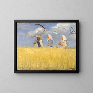 The Harvesters - Anna Ancher — framed artwork on a wall