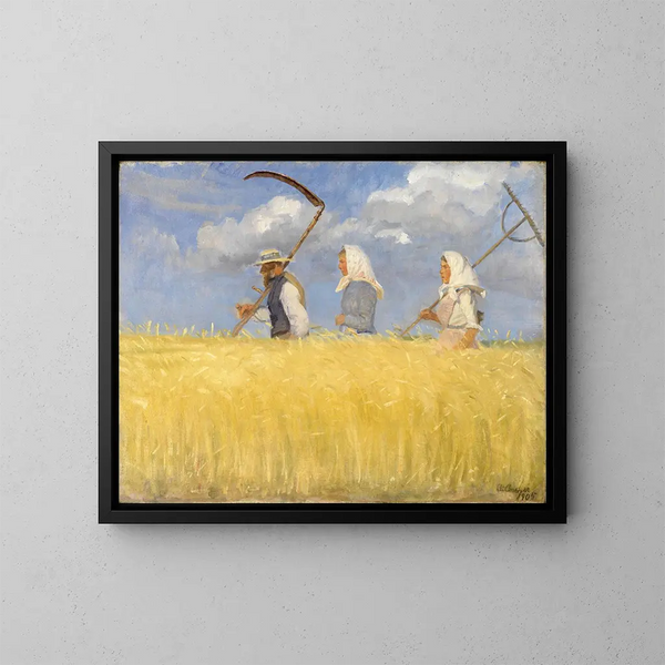 The Harvesters - Anna Ancher — framed artwork on a wall