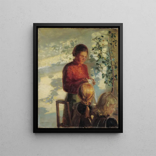 Anna Ancher - Two little girls being taught how to sew.webp