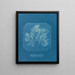 Polysiphonia violacea - Anna Atkins — framed artwork on a wall