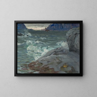 Study of the northern Norwegian beach - Anna Boberg — framed artwork on a wall