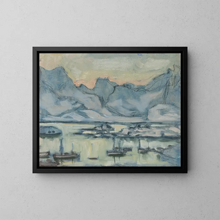Study of a boat with net from the Lofoten - Anna Boberg — framed artwork on a wall