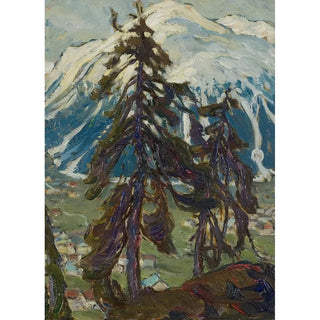 Pine tree in front of the mountains, study of northern Norway - Anna Boberg — artwork view