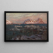a fishing port with sunlit mountains, study of northern Norway - Anna Boberg — framed artwork on a wall