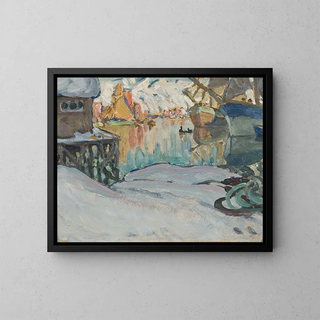 Study of the port of Svolvaer, Lofoten - Anna Boberg — framed artwork on a wall