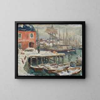Study of jetty in Lofoten, Northern Norway - Anna Boberg — framed artwork on a wall