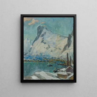 Study of the Lofoten Islands in the evening light - Anna Boberg — framed artwork on a wall