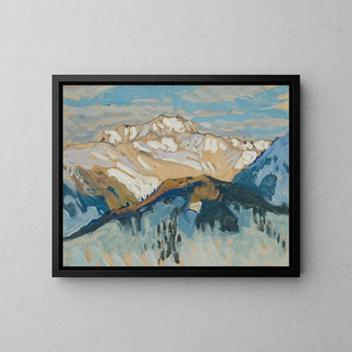 Mountain Study Painting in Switzerland - Anna Boberg — framed artwork on a wall