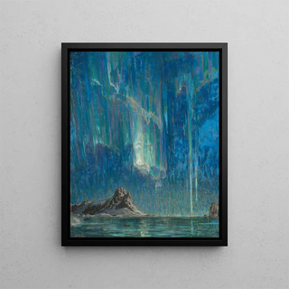 Study on the Northern Lights in Northern Norway - Anna Boberg — framed artwork on a wall