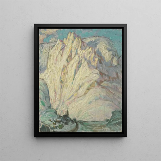 Study of the Snow-Capped Mountains of Lofoten - Anna Boberg — framed artwork on a wall