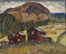Summer landscape painting with alpine huts, study of northern Norway - Anna Boberg — artwork view