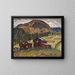 Summer landscape painting with alpine huts, study of northern Norway - Anna Boberg — framed artwork on a wall