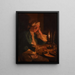 a scientist sitting at a desk by candlelight - Anna Dorothea Therbusch — framed artwork on a wall