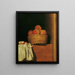 Still life with a basket of apples - Anna Maria Punz — framed artwork on a wall