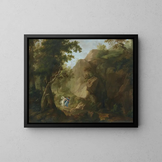 Muses delphiques s'approchant de la grotte corycienne sur le mont Parnasse, Grèce - Anna Matteini — framed artwork on a wall