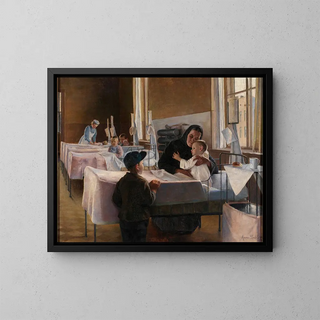 Surgery at the hospital - Anna Sahlsten — framed artwork on a wall