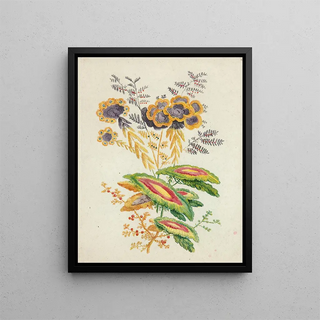Fantastical Flowers from the New Series of Flower Notebooks, Ideal for Designers and Painters - Anne Allen — framed artwork on a wall