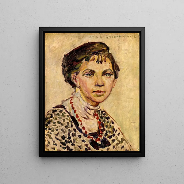 Self-portrait - Anne Goldthwaite — framed artwork on a wall