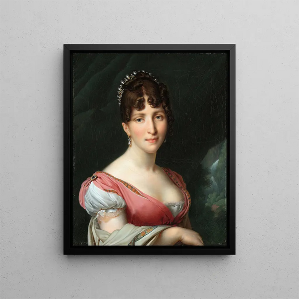 Portrait of Hortense de Beauharnais, Queen of Holland - Anne-Louis Girodet-Trioson — framed artwork on a wall
