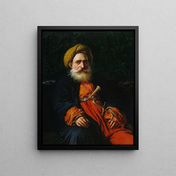 Portrait of the Katchef Dahouth Christian Mamelouk - Anne-Louis Girodet-Trioson — framed artwork on a wall
