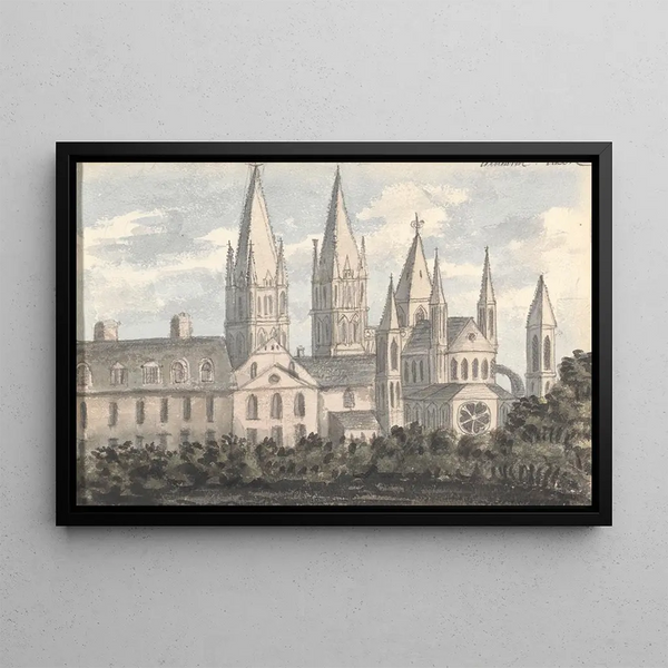 Caen Cathedral - Anne Rushout — framed artwork on a wall