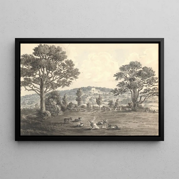 Clayberry painting from the field May 1829 - Anne Rushout — framed artwork on a wall
