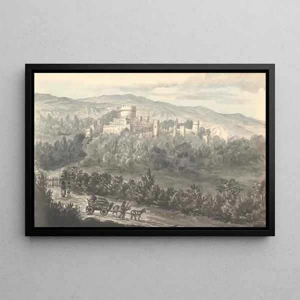 Château de Gwrich depuis la route août 1830 - Anne Rushout — framed artwork on a wall