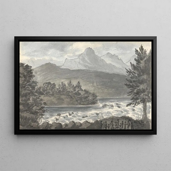 Near the Aberglaslyn Bridge - Anne Rushout — framed artwork on a wall